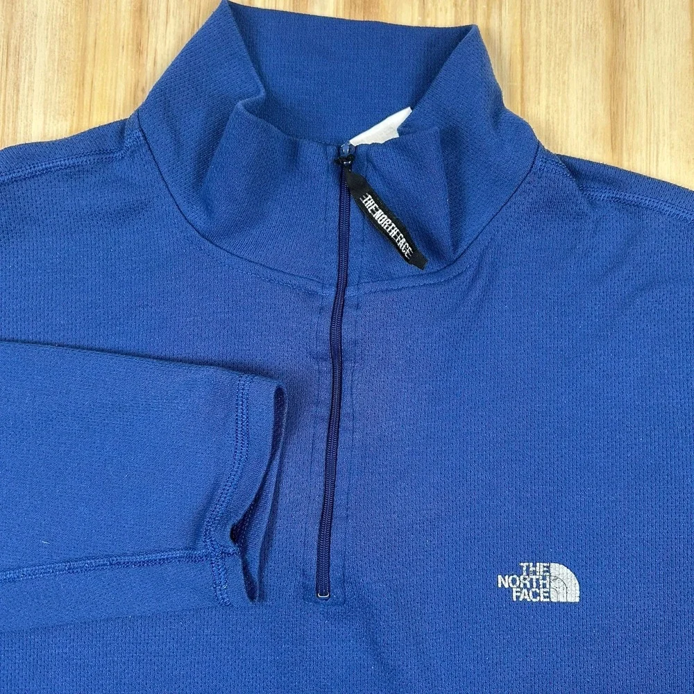 VTG The‎ North Face Men's Long Sleeve 1/4 Zip Base Layer Logo Hiking USA Made